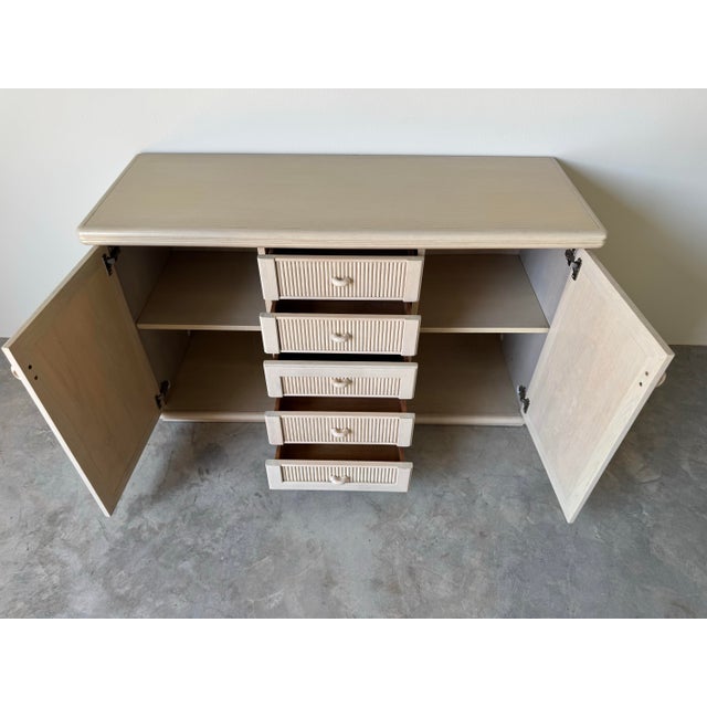 1980s Vintage Postmodern Style Small Sideboard in Beige Finish For Sale - Image 9 of 12