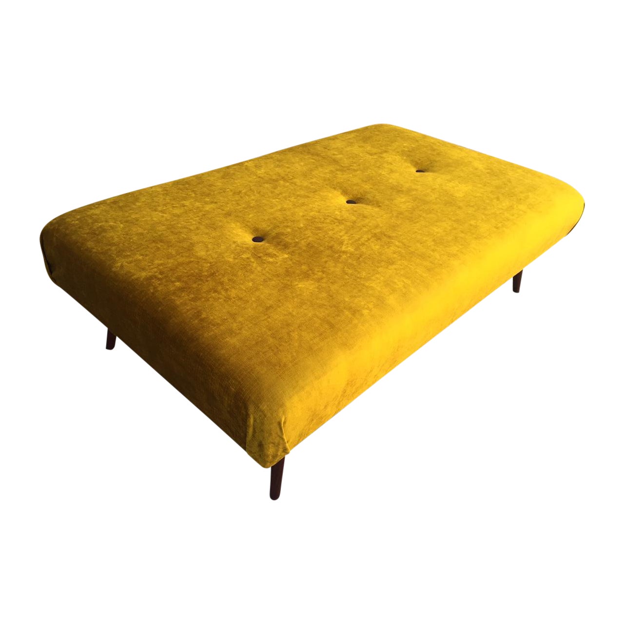 MidCentury Yellow Velvet Ottoman Chairish