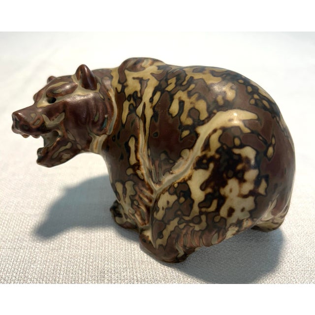 Mid-Century Modern Mid 20th Century Danish Family of Flambé Glazed Stoneware Bear Figurines by Knud Kyhn for Royal Copenhagen - A Six Piece Set For Sale - Image 3 of 10