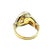 Elevate your jewelry collection with this exquisite 14k yellow gold link design ring, featuring a stunning knot motif that...