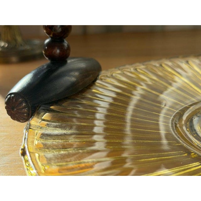 Amber 1930's French Art Deco Wooden Vintage Centerpiece For Sale - Image 8 of 13