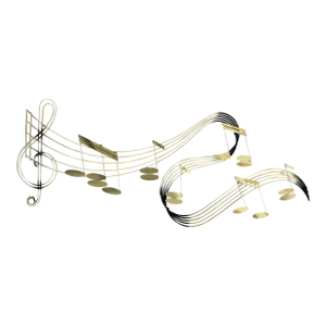1980s Curtis Jere Signed Musical Notes Large Metal Wall Sculpture