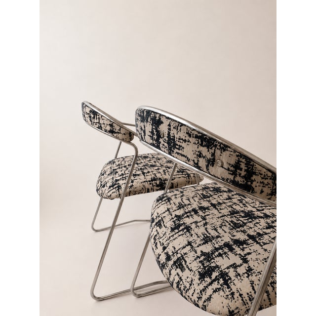Bauhaus Vintage Space Age Chairs in Chrome, 1980s, Set of 2 For Sale - Image 3 of 7