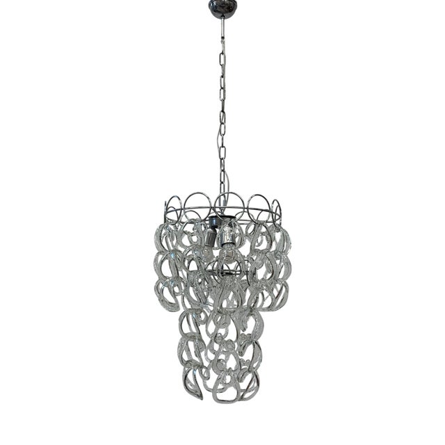 Murano Glass Chandelier from the 1970s attributed to the Vistosi Company For Sale