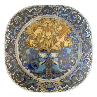 The Holy Family Christmas Plate in Glass by Björn Wiinblad for Rosenthal Studio Line, 1979 For Sale