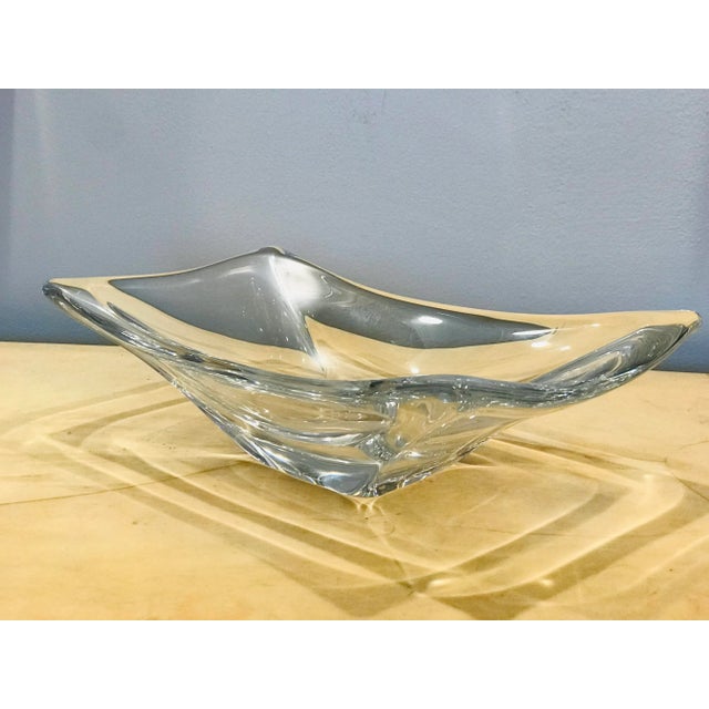 1960’s Daum France Free Form Crystal Bowl For Sale - Image 10 of 12