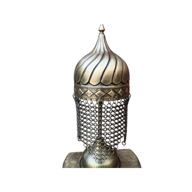 Fluted Brass Tabletop Ottoman Helmet For Sale In Los Angeles - Image 6 of 10
