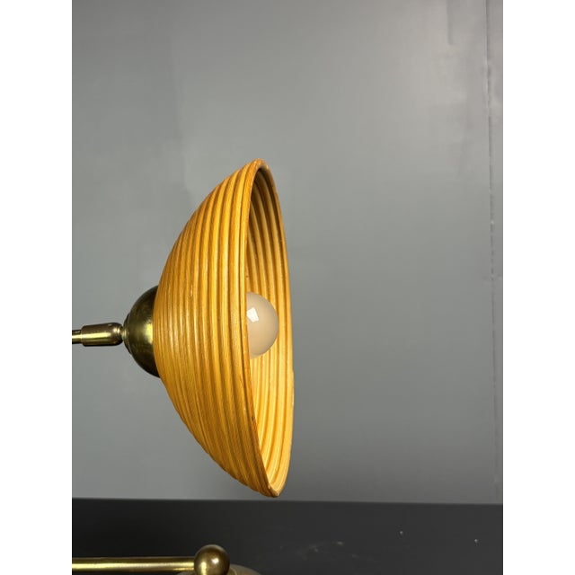 Mid-Century Pencil Reed Rattan Bamboo and Brass Wall Sconce, Italy, 1970s For Sale - Image 9 of 14