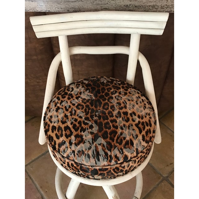 Wood Set of 4 Bamboo Barstools For Sale - Image 7 of 9