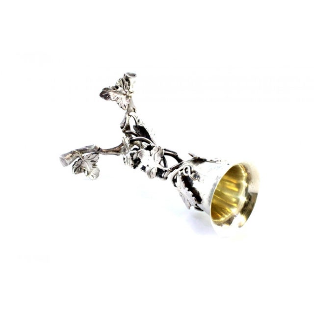 Silver Toothpick Holder with Vine Chalice and Trunk-Shaped Feet For Sale - Image 4 of 8