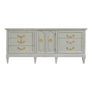Mid Century Transitional Lowboy Dresser or Credenza by Dixie - Newly Painted For Sale