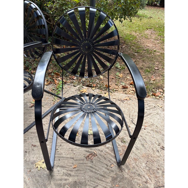 Francois Carre Mid 20th Century Francois Carre Petite Cantilever Iron Rocking Chair, Attributed For Sale - Image 4 of 11