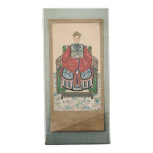 Monumental Chinese Ancestral Matriarch Scroll Portrait Painting