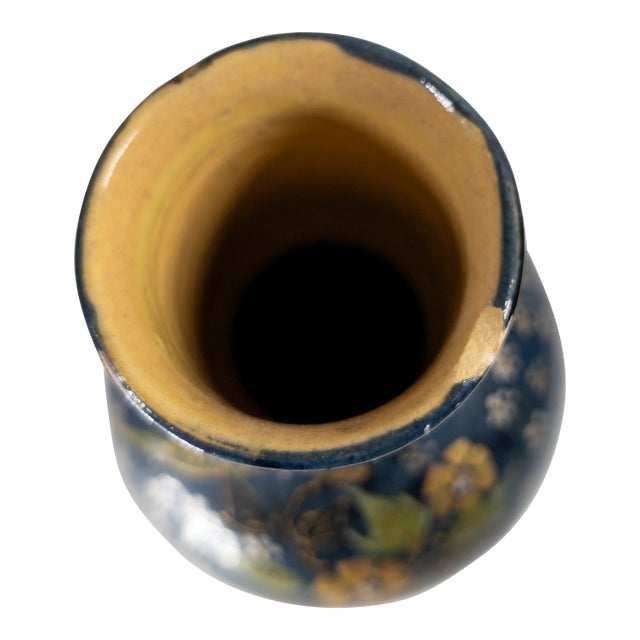 We are selling this pretty hand painted Art Pottery Vase. This vase is probably French in origin and is decorated with...