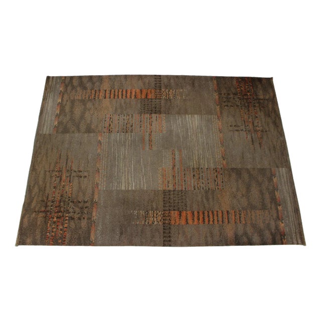 Geometric Abstract Wool Rug, 1950s For Sale