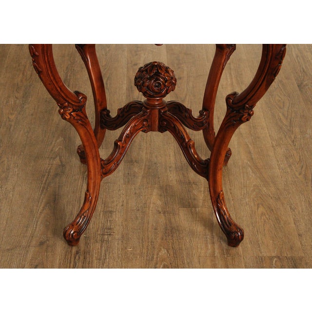 Rococo French Court Galleries Rococo Style Round Inlaid Side Table For Sale - Image 3 of 15