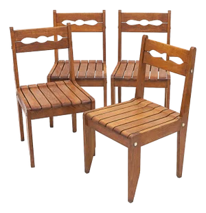 Vintage Chairs by Guillerme & Chambron, Set of 4