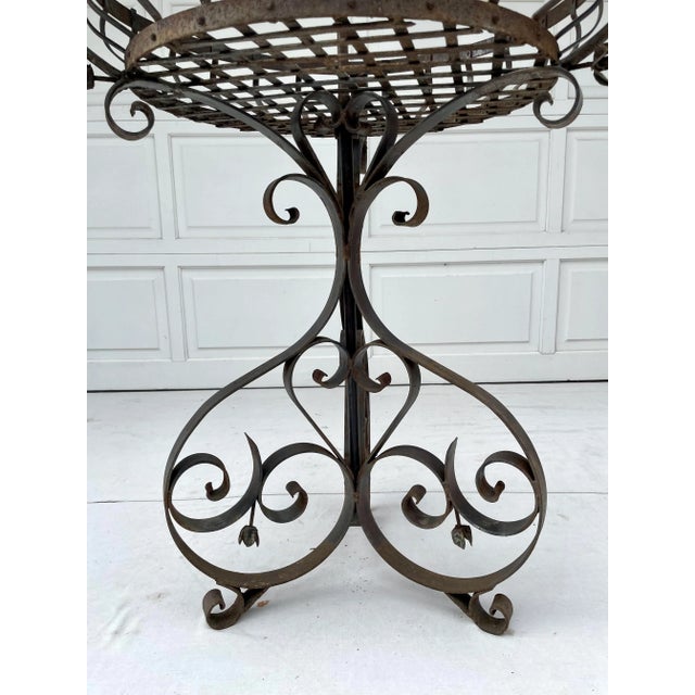 Black Vintage French Iron 2-Tier Garden Topiary Stand For Sale - Image 8 of 13