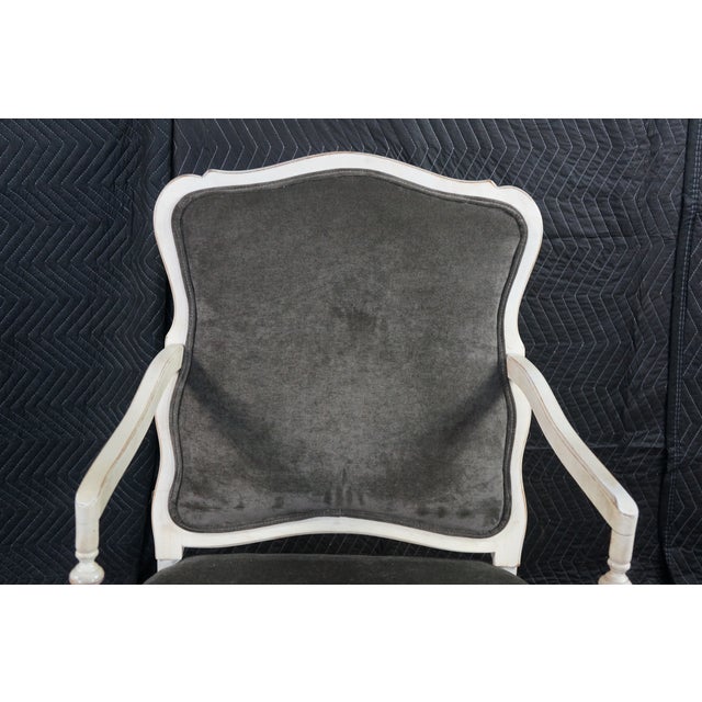 Charcoal Vintage Highland House French Provincial Spanish Oak Lounge Chairs & Ottoman For Sale - Image 8 of 17