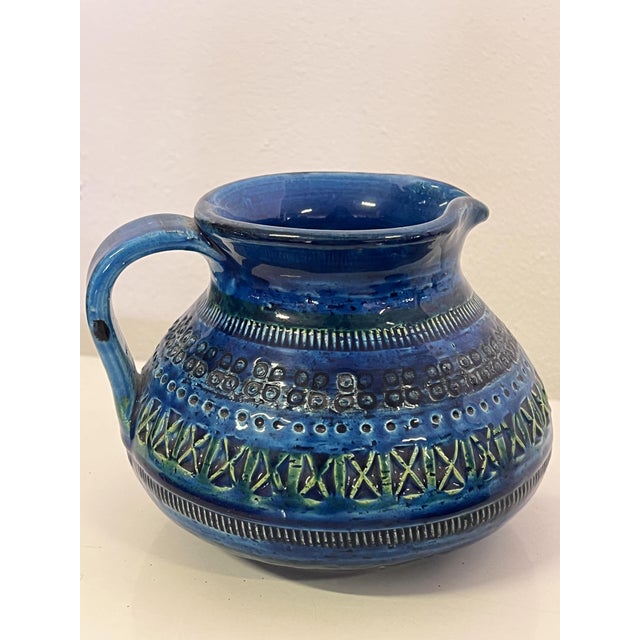 Ceramic Blue Ceramic Jug by Aldo Londi for Bitossi, 1970s For Sale - Image 7 of 7