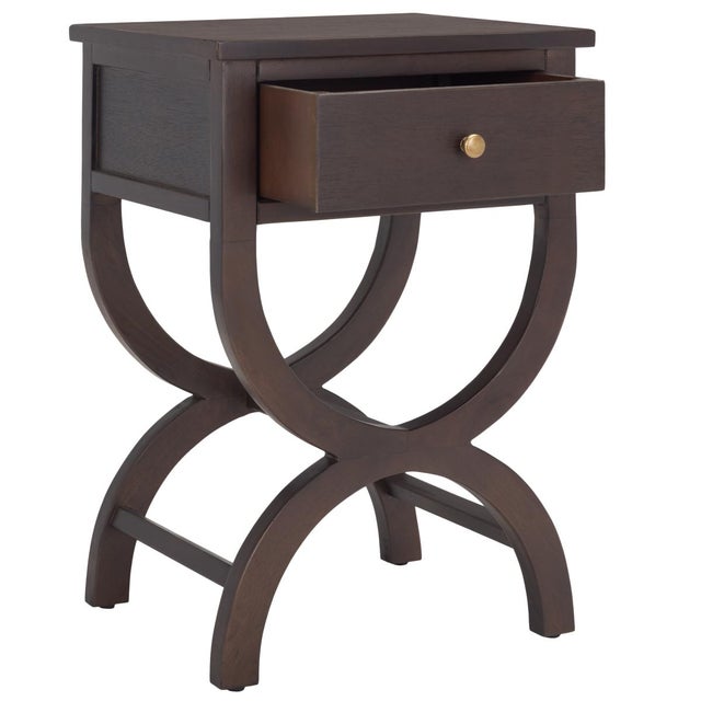 Coffee Maxine Accent Table with Storage Drawer in Walnut For Sale - Image 8 of 10