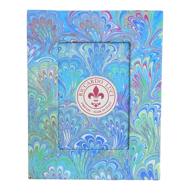 Italian Marbled Paper Firenze Tabletop Picture Frame For Sale