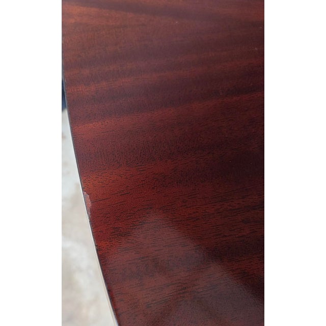 Wood 82" Thomas Pheasant for Baker Furniture Mahogany Sunburst Pedestal Dining Table For Sale - Image 7 of 13