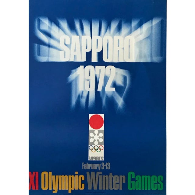 Mid-Century Modern Original Vintage 1972 Sapporo Olympic Poster, Logo For Sale - Image 3 of 7