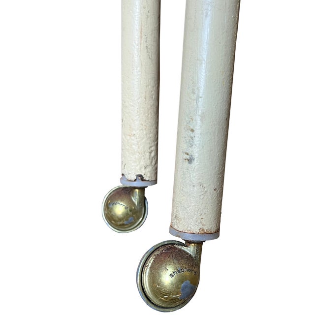 1920s Pair of Antique White Twin Bed Headboards With Hand-Painted Floral Medallions For Sale - Image 5 of 12