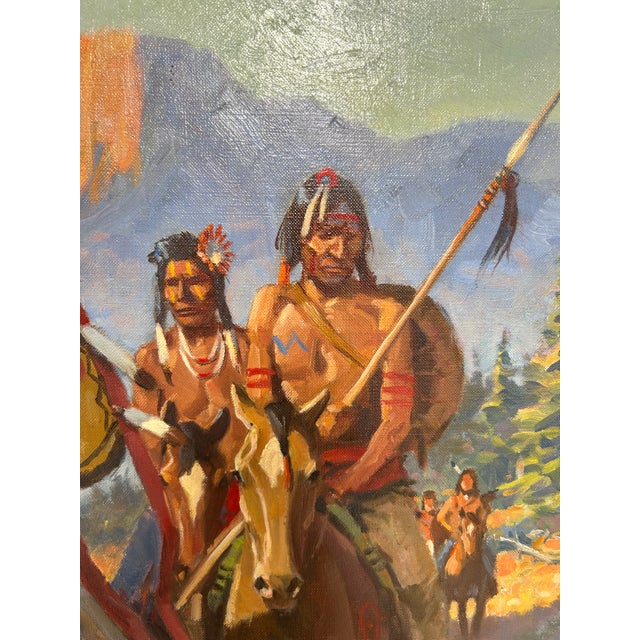 1960s Nicholas Firfires, American "The War Chief" Original Oil Painting For Sale - Image 4 of 18