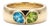 Swiss Blue Topaz & Peridot Signet Ring | Toi Et Moi Dual Gemstone Ring Us 7 For Sale