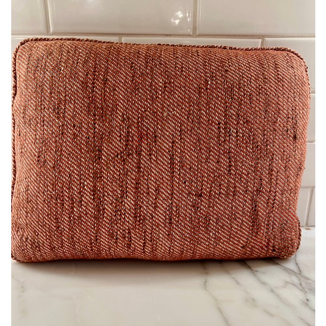 Custom Kurfi Brand Throw Accent Pillow in "Carmel in Cayenne" Pattern For Sale In Los Angeles - Image 6 of 10