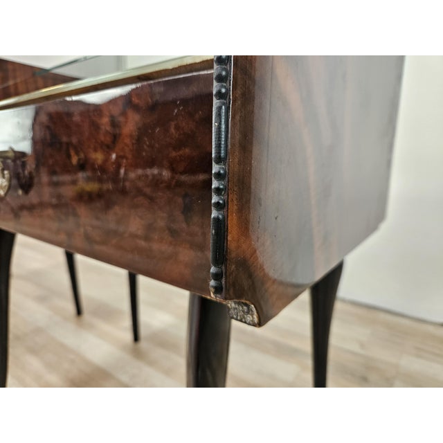 Mid-Century Mahogany Nightstands with Double Glass Tops, 1960, Set of 2 For Sale - Image 15 of 18