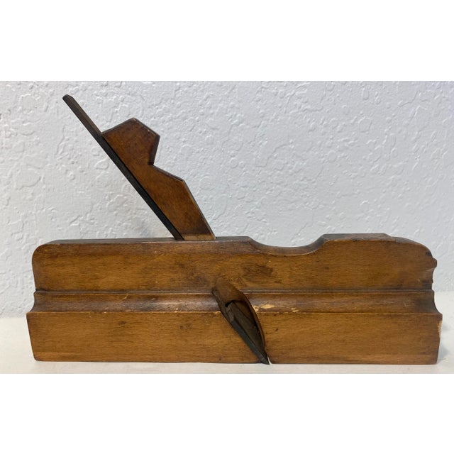 Wood Antique Beech Wood Carpenter’s Plane From England For Sale - Image 7 of 8