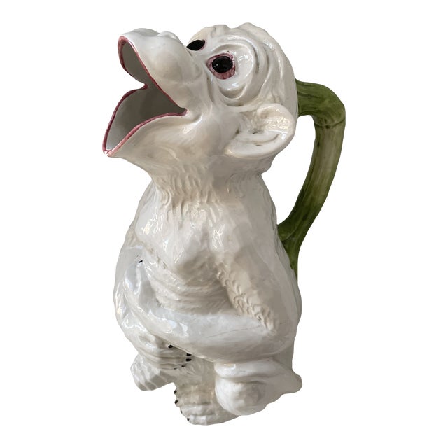 Vintage Italian Ceramic Monkey Pitcher For Sale