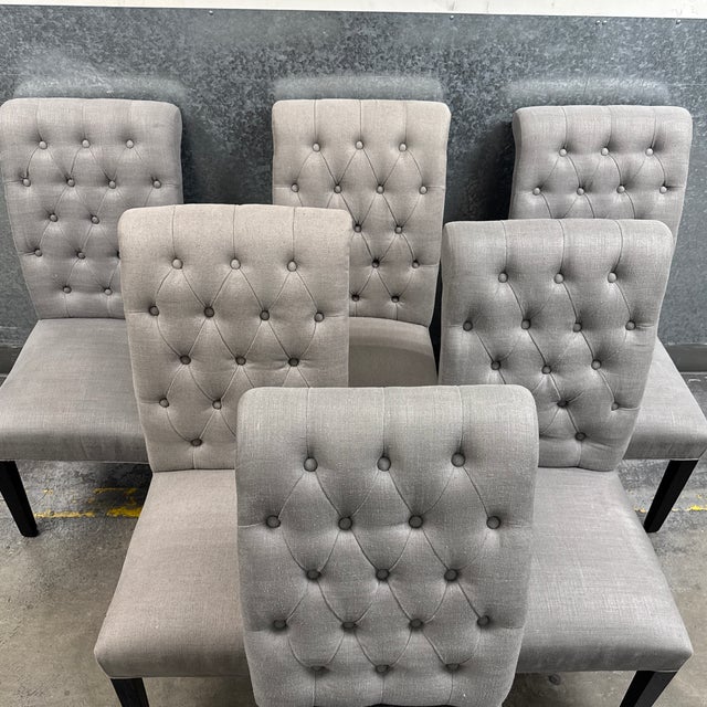 Traditional Restoration Hardware Bennett Dining Side Chairs, Set of Six For Sale - Image 3 of 12