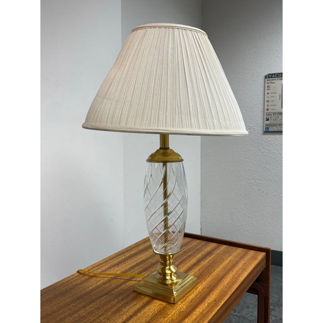 Traditional Late 20th Century Style After Waterford Table Lamp For Sale - Image 3 of 12