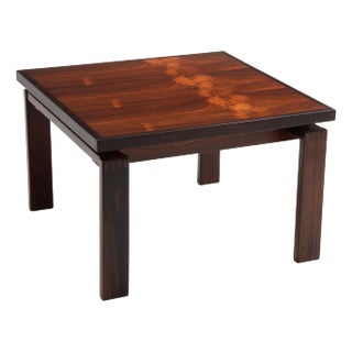 Trioh Danish Rosewood Square Floating Top Coffee Side Lamp Table 1979 For Sale