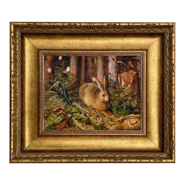 Rabbit in the Forest 8x10" Framed Print on Canvas For Sale