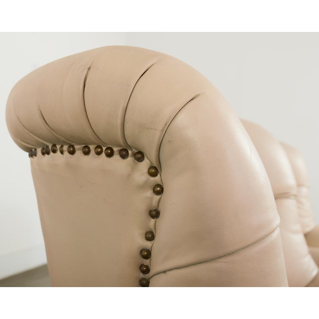 Pair of Ralph Lauren Style Leather Writer's Chairs + Ottomans For Sale - Image 15 of 18