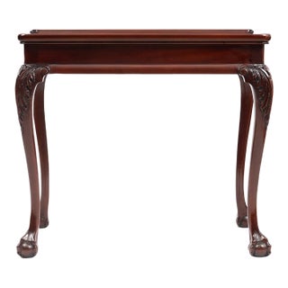 Late 20th Century Kindel Mahogany Tea Table From Irish Georgian Collection Claw & Ball Feet For Sale