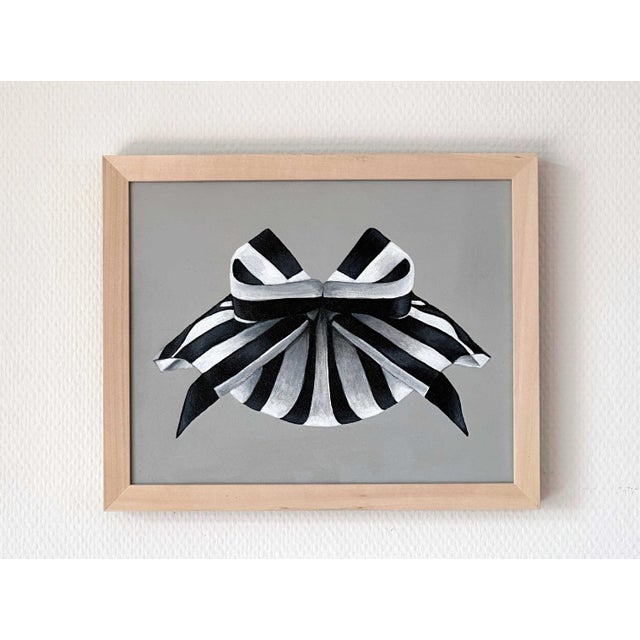 A small acrylic painting made in 2023 by Amanda Andersen. "Metal Jacket" is from a series of small paintings of black and...