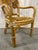 Tan Vintage Pencil Reed Rattan Bamboo Tropical Leaf Armchair For Sale - Image 8 of 8
