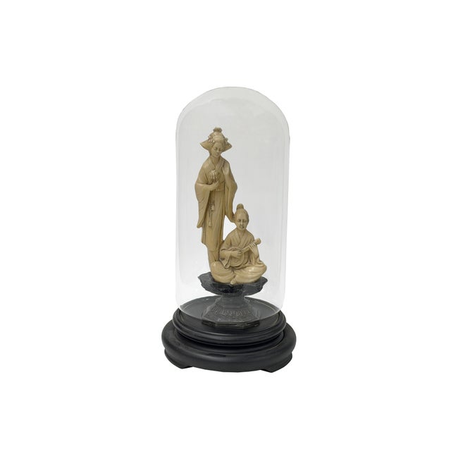 Art Deco 12" Vintage Glass Transparent Dome Shape Round Display Case For Sale - Image 3 of 5