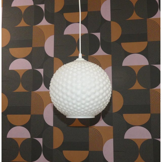 White Pendant Light with Knobs in Opal Glass, 1970s For Sale - Image 8 of 8