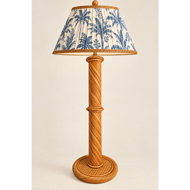 Mid-Century Italian Warm Honey Colored Pencil Reed Floor Lamp C. 1970's For Sale - Image 9 of 9