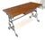 Solid Warmed Chestnut Wrought Iron Base One Drawer Writing Table Desk MINT For Sale - Image 11 of 12