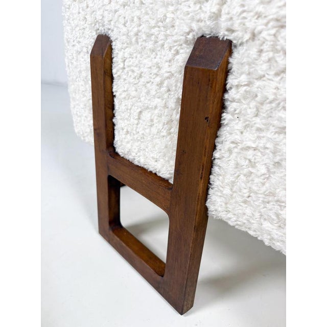 Italian Bench in Wood and Fabric For Sale - Image 6 of 7