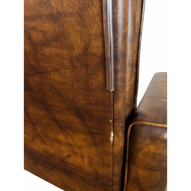 1970s Eck-Adams Brown Tufted High-Back Executive Office Chair For Sale - Image 9 of 17