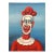 Maurice Kish, Clown, Modernist Oil Painting on Board Wpa Artist For Sale